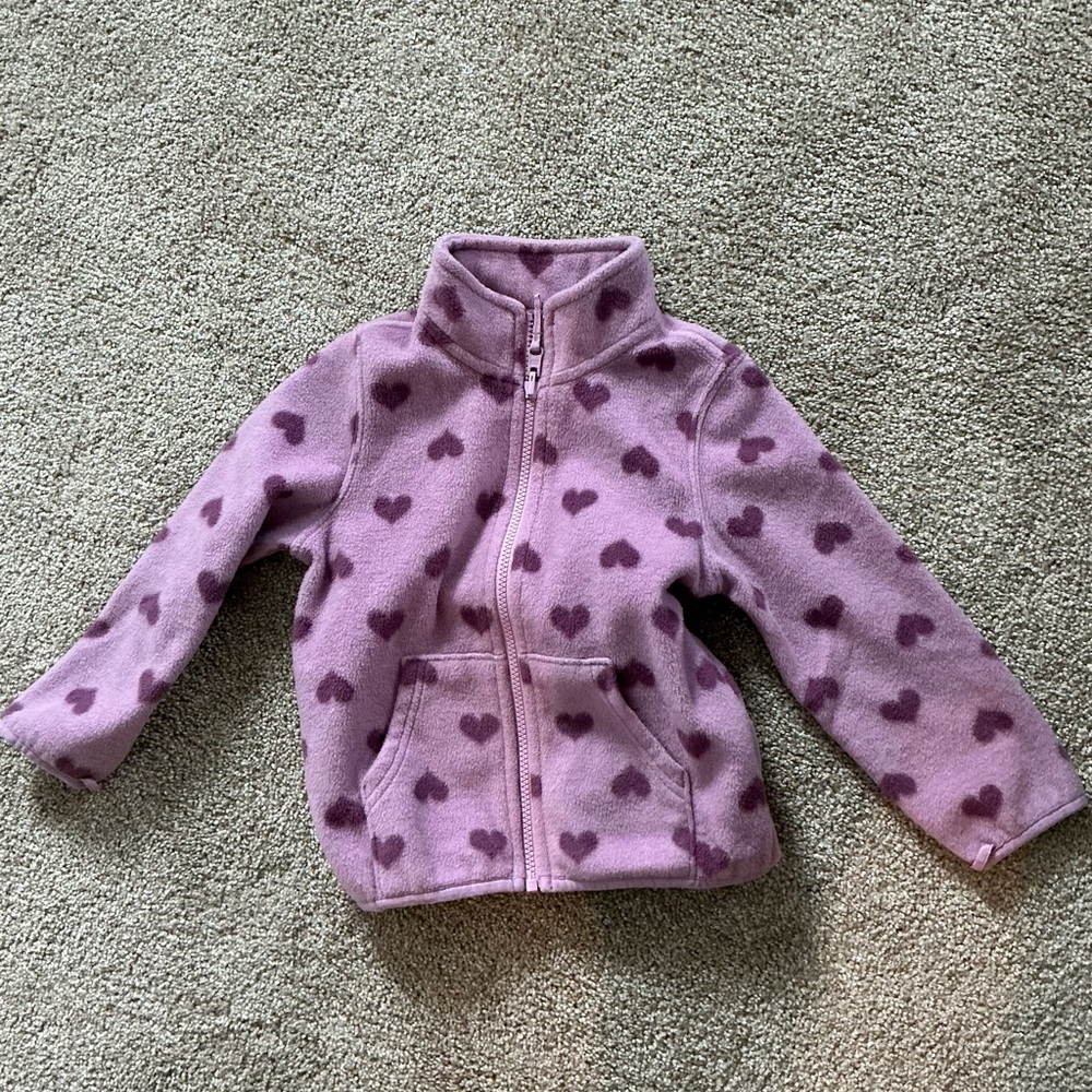 The Children's Place Pink Heart Fleece Jacket